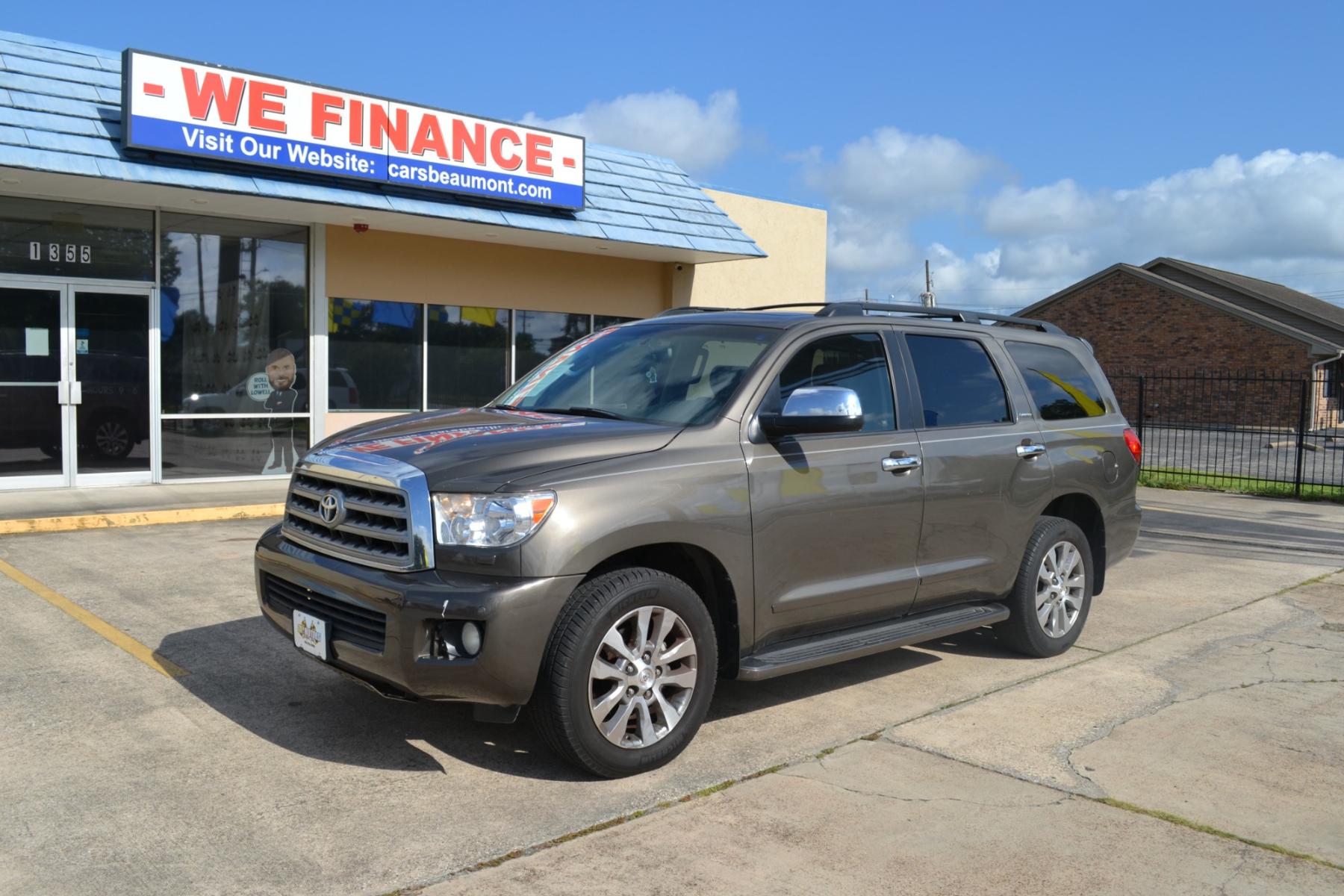 2010 Pyrite Mica /Graphite Leather Interior Toyota Sequoia Limited 4WD FFV (5TDJW5G19AS) with an 5.7L V8 DOHC 32V FFV engine, 6-Speed Automatic transmission, located at 1355 North 11th Street, Beaumont, 77702, (409) 832-0006, 30.094290, -94.130096 - Photo #0