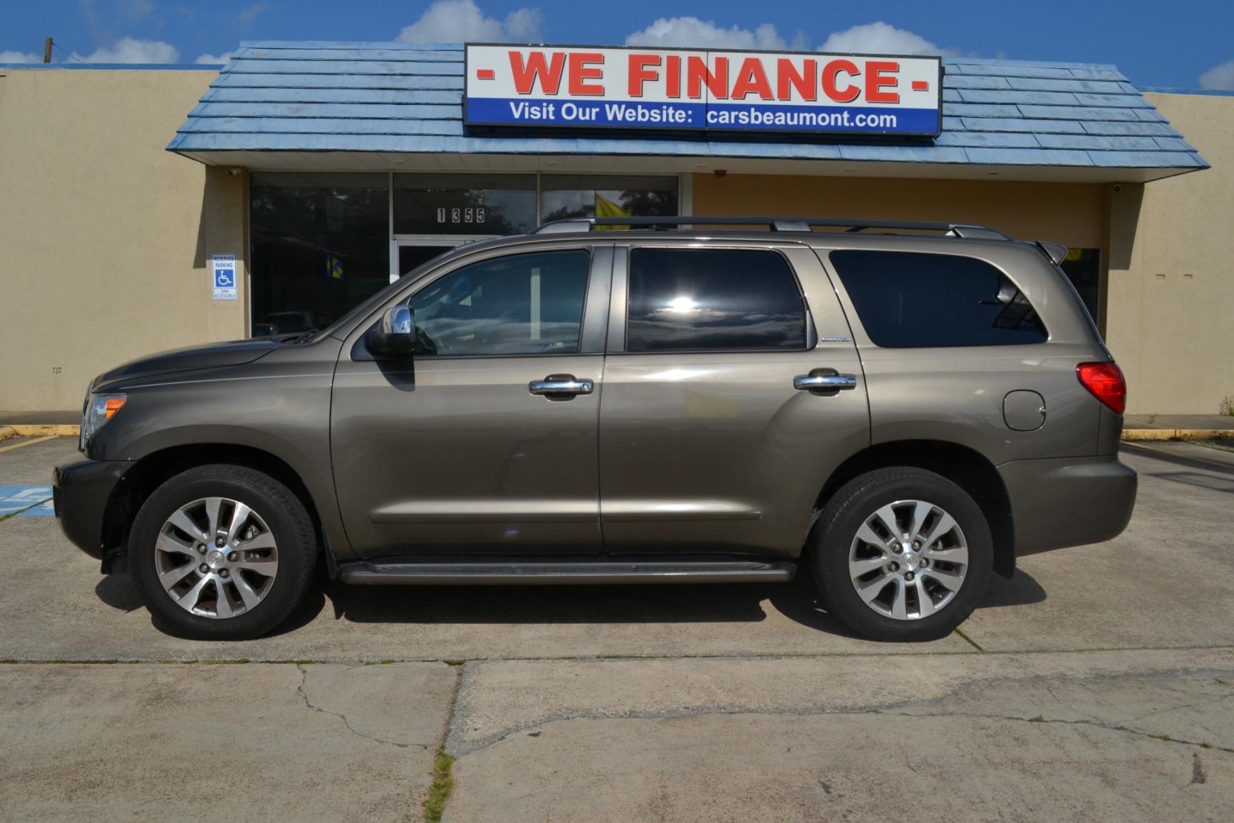 2010 Pyrite Mica /Graphite Leather Interior Toyota Sequoia Limited 4WD FFV (5TDJW5G19AS) with an 5.7L V8 DOHC 32V FFV engine, 6-Speed Automatic transmission, located at 1355 North 11th Street, Beaumont, 77702, (409) 832-0006, 30.094290, -94.130096 - Photo #1